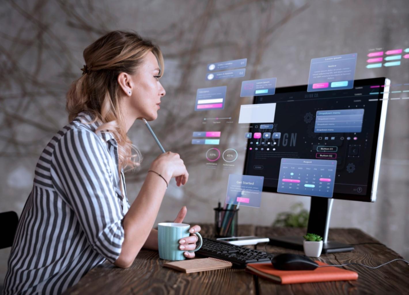 Mobile casino game design workspace with multiple device screens showing UI elements and design tools